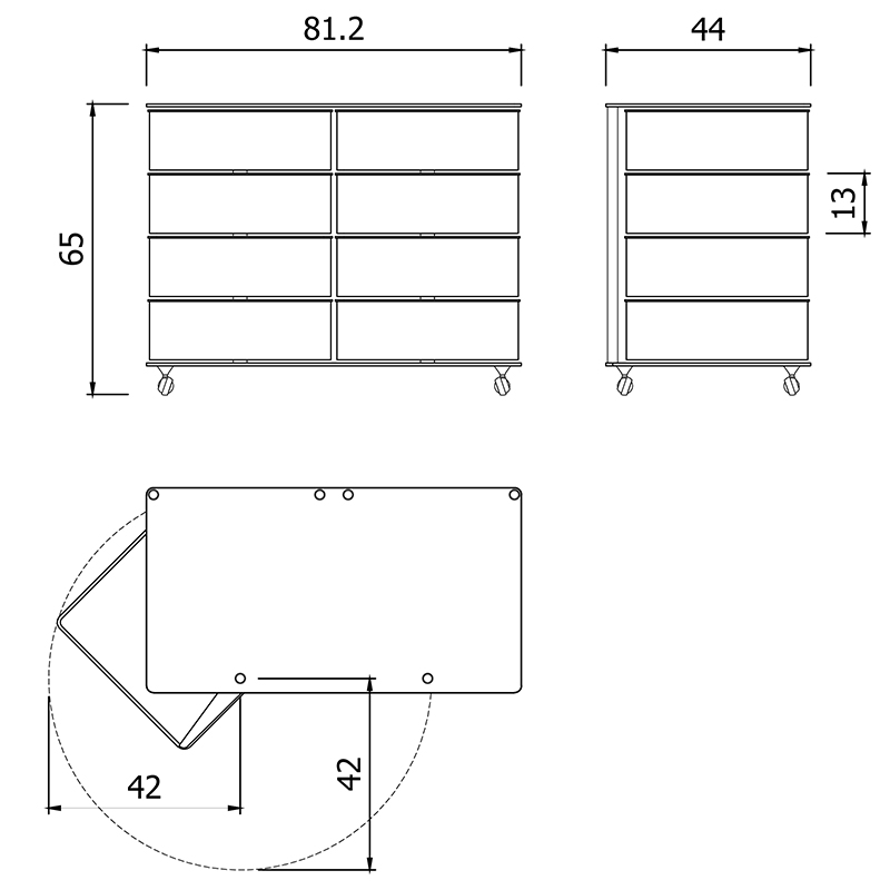 Itaca 4+4 Chiffonier ouverture à rotation 3